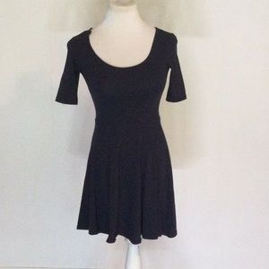 H&M Navy Blue Short Sleeve Fit and Flare Dress Size XS